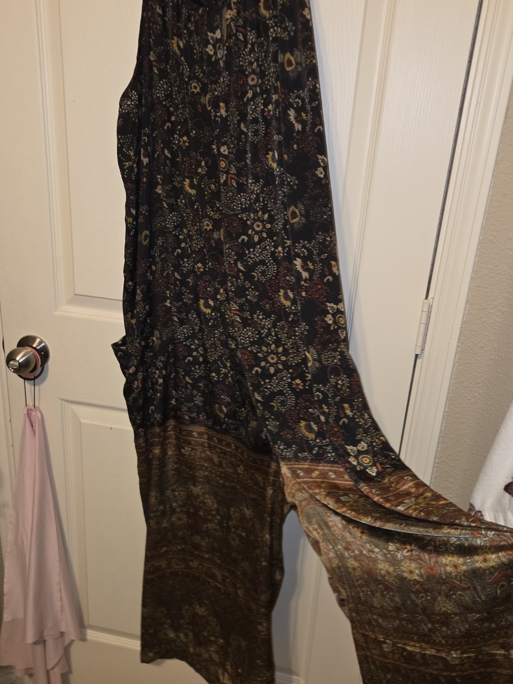 Bohemian Floral Wide-Leg Jumpsuit in Black and Olive - Picture 5 of 11